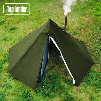 Camping hot tent met schoorsteenopening