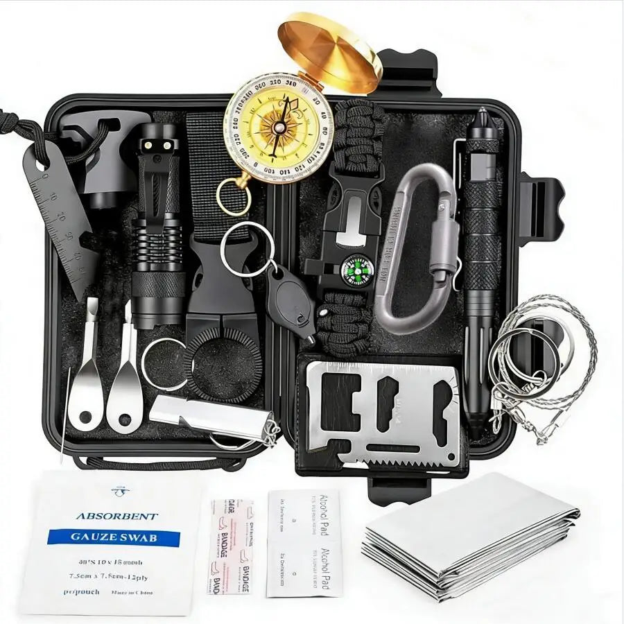 Survival Kit Outdoor – Militair Tactisch – EHBO, SOS & EDC Tools voor Kamperen en Jacht