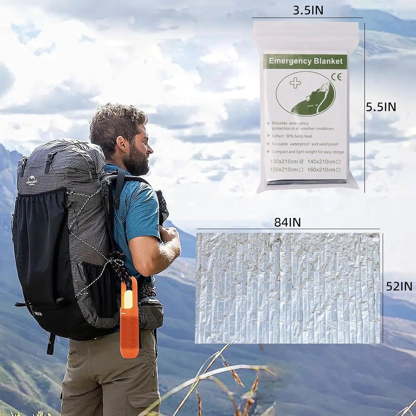 Nooddeken / Overlevingsdeken 130x210 cm – Waterdicht & Thermisch