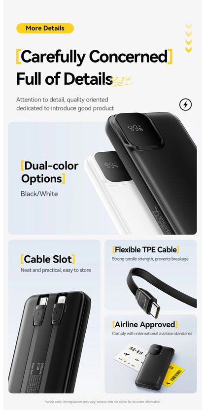 Draagbare Powerbank 20.000mAh – Snel Opladen PD 22,5W