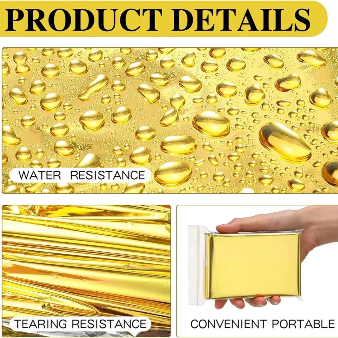 Nooddeken / Overlevingsdeken 130x210 cm – Waterdicht & Thermisch